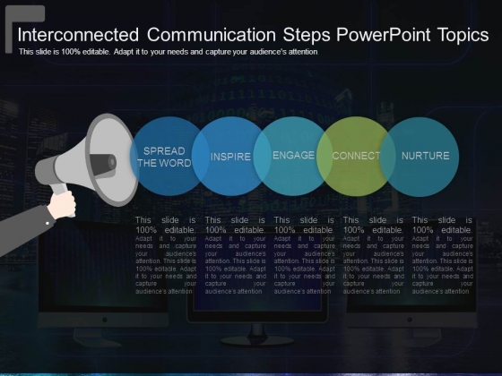 Interconnected Communication Steps Powerpoint Topics
