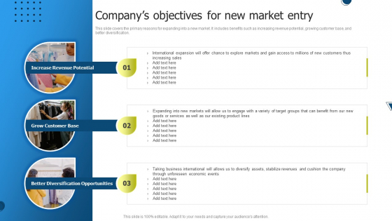 International Market Entry Strategies Companys Objectives For New Market Entry Pictures PDF