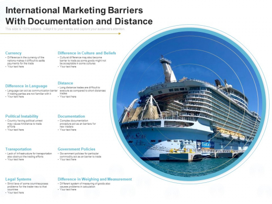 International Marketing Barriers With Documentation And Distance Ppt PowerPoint Presentation Model Samples PDF International Marketing Barriers With Documentation And Distance Ppt PowerPoint Presentation Model Samples PDF