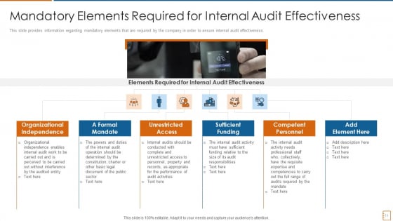 International_Standards_For_Internal_Auditing_And_Essential_Elements_For_Audit_Effectiveness_Ppt_PowerPoint_Presentation_Complete_Deck_With_Slides_Slide_11