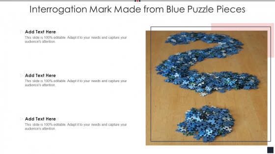 Interrogation Mark Made From Blue Puzzle Pieces Infographics PDF