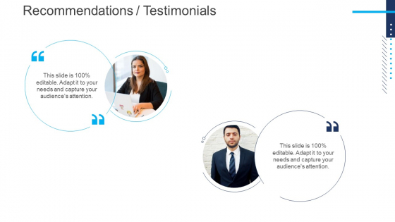 Introduce Yourself For A Meeting Recommendations Testimonials Ppt Summary Good PDF