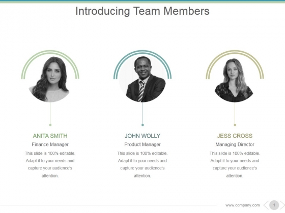 Introducing Team Members Ppt PowerPoint Presentation Inspiration