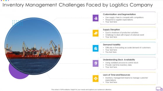 Inventory Management Challenges Faced By Logistics Company Clipart PDF