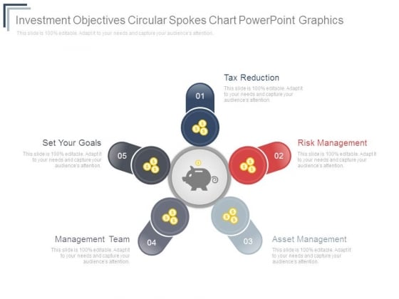 Investment Objectives Circular Spokes Chart Powerpoint Graphics Investment Objectives Circular Spokes Chart Powerpoint Graphics