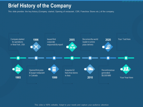 Investment Pitch To Generate Capital From Series B Venture Round Brief History Of The Company Sample PDF Investment Pitch To Generate Capital From Series B Venture Round Brief History Of The Company Sample PDF