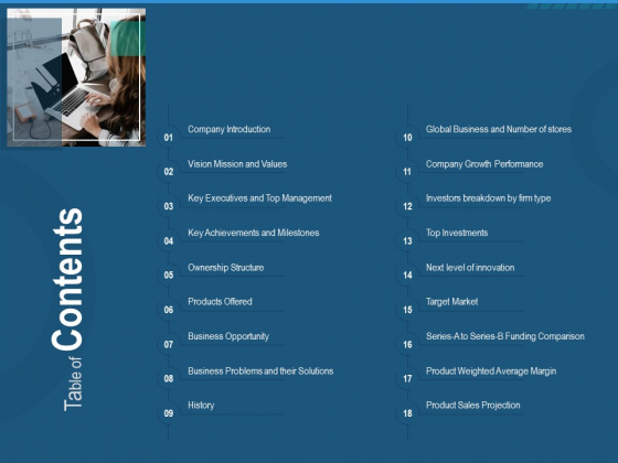 Investment Pitch To Generate Capital From Series B Venture Round Table Of Contents Microsoft PDF Investment Pitch To Generate Capital From Series B Venture Round Table Of Contents Microsoft PDF