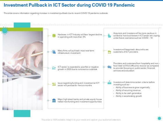 Investment Pullback In ICT Sector During COVID 19 Pandemic Ppt Visual Aids Pictures PDF Investment Pullback In ICT Sector During COVID 19 Pandemic Ppt Visual Aids Pictures PDF