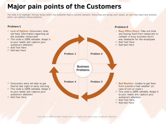Investor Deck For Capital Generation From Substitute Funding Options Major Pain Points Of The Customers Themes PDF Investor Deck For Capital Generation From Substitute Funding Options Major Pain Points Of The Customers Themes PDF