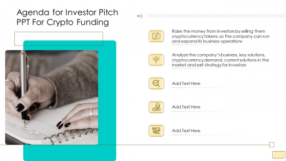 Investor Pitch Ppt For Crypto Funding Agenda For Investor Pitch Ppt For Crypto Funding Structure PDF Investor Pitch Ppt For Crypto Funding Agenda For Investor Pitch Ppt For Crypto Funding Structure PDF
