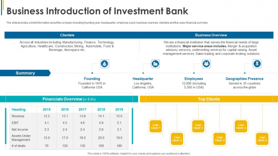 Investors Pitch General Deal Mergers Acquisitions Business Introduction Of Investment Bank Mockup PDF Investors Pitch General Deal Mergers Acquisitions Business Introduction Of Investment Bank Mockup PDF