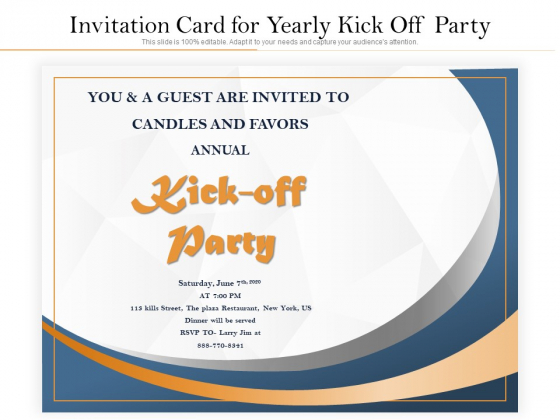 Invitation Card For Yearly Kick Off Party Ppt PowerPoint Presentation File Picture PDF