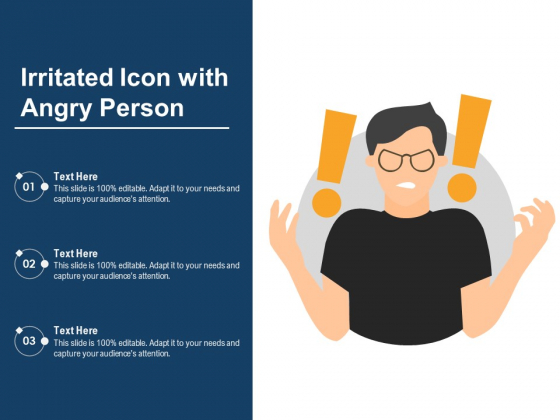 Irritated Icon With Angry Person Ppt PowerPoint Presentation Model Graphics Example PDF