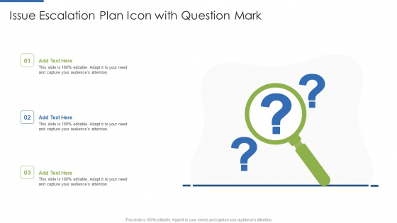 Issue Escalation Plan Icon With Question Mark Pictures PDF