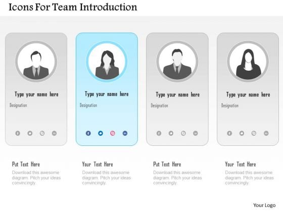 Icons For Team Introduction PowerPoint Template