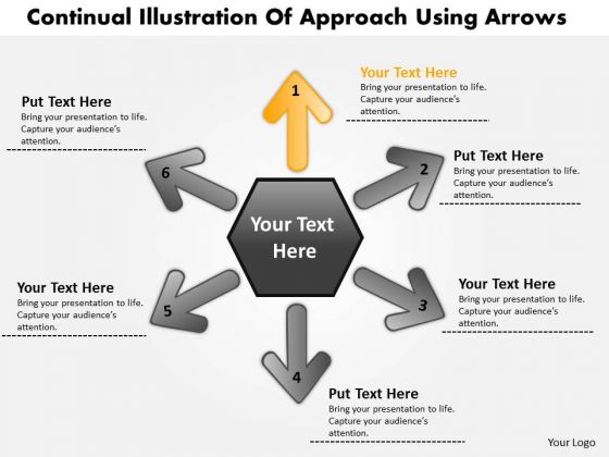 Illustration Of 6 Approach Using Arrows Circular Flow Motion Network PowerPoint Templates Illustration Of 6 Approach Using Arrows Circular Flow Motion Network PowerPoint Templates
