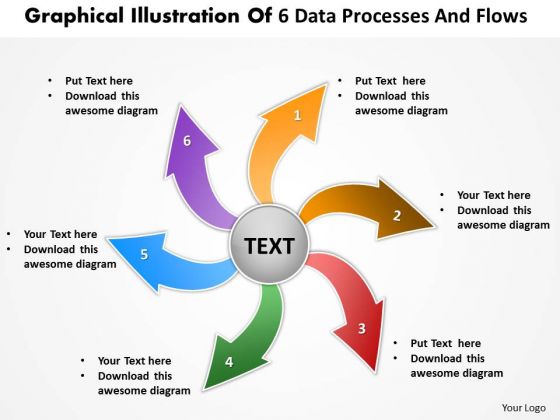 Illustration Of 6 Data Processes And Flows Circular Chart PowerPoint Templates Illustration Of 6 Data Processes And Flows Circular Chart PowerPoint Templates