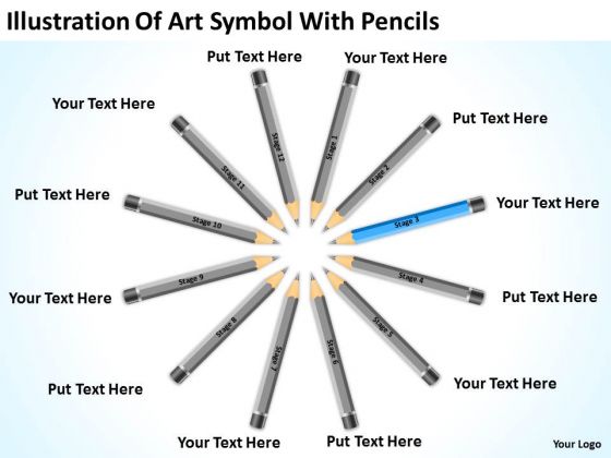 Illustration Of Art Symbol With Pencils Businessplan PowerPoint Templates Illustration Of Art Symbol With Pencils Businessplan PowerPoint Templates