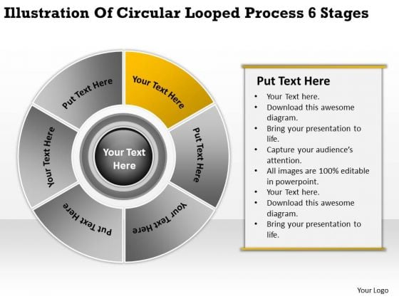 Illustration Of Circular Looped Process 6 Stages Make Business Plan PowerPoint Slides