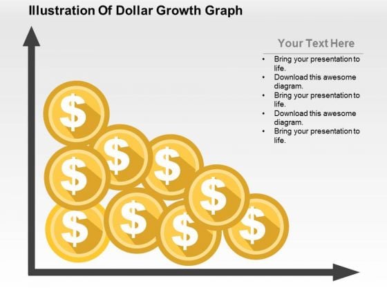 Illustration Of Dollar Growth Graph PowerPoint Template Illustration Of Dollar Growth Graph PowerPoint Template