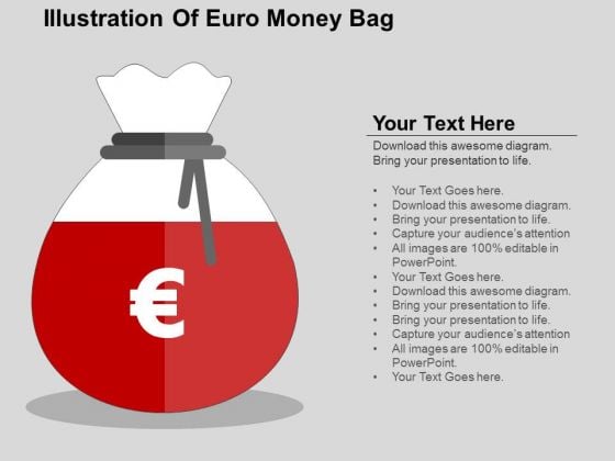 Illustration Of Euro Money Bag PowerPoint Templates Illustration Of Euro Money Bag PowerPoint Templates