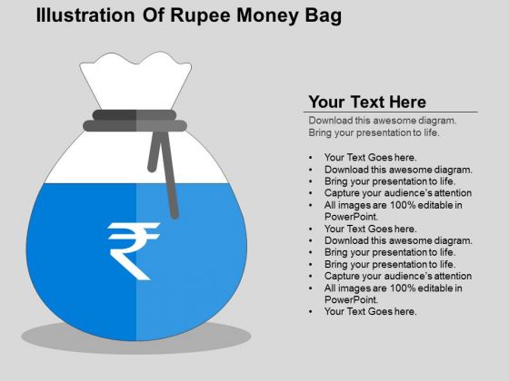 Illustration Of Rupee Money Bag PowerPoint Templates Illustration Of Rupee Money Bag PowerPoint Templates
