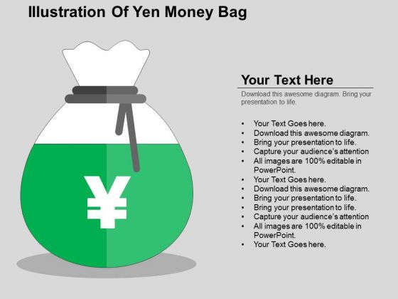 Illustration Of Yen Money Bag PowerPoint Templates Illustration Of Yen Money Bag PowerPoint Templates