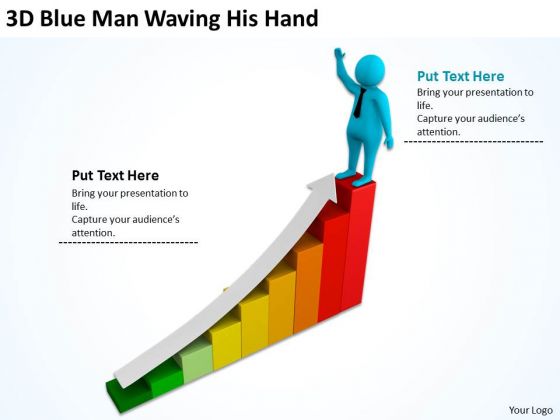 Images Of Business People 3d Blue Man Waving His Hand PowerPoint Slides Images Of Business People 3d Blue Man Waving His Hand PowerPoint Slides