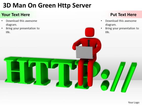Images Of Business People 3d Man On Green Http Server PowerPoint Slides Images Of Business People 3d Man On Green Http Server PowerPoint Slides