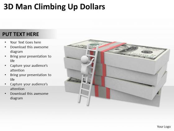 Images Of Business People Man Climbing Up Dollars PowerPoint Templates Ppt Backgrounds For Slides