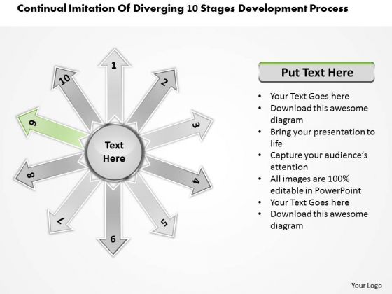 Imitation Of Diverging 10 Stages Development Process Ppt Pie Network PowerPoint Templates Imitation Of Diverging 10 Stages Development Process Ppt Pie Network PowerPoint Templates