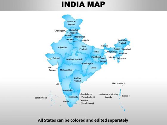 India Country PowerPoint Maps