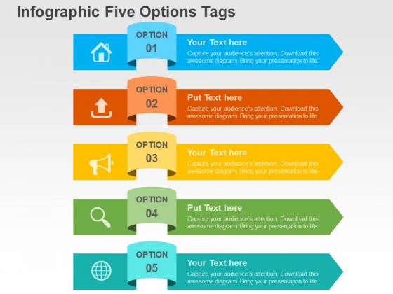 Infographic Five Options Tags PowerPoint Template Infographic Five Options Tags PowerPoint Template