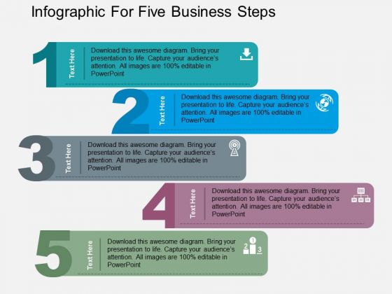 Infographic For Five Business Steps PowerPoint Template Infographic For Five Business Steps PowerPoint Template