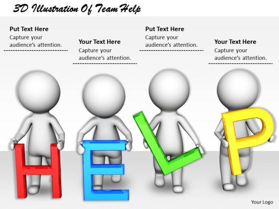 Innovative Marketing Concepts 3d Illustration Of Team Help Character Models