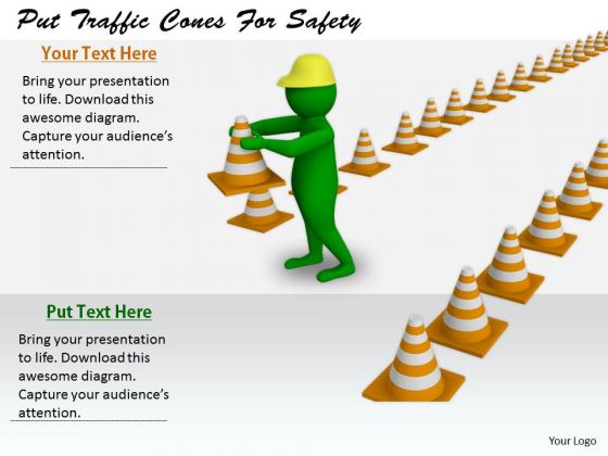 Innovative Marketing Concepts Put Traffic Cones For Safety 3d Character Innovative Marketing Concepts Put Traffic Cones For Safety 3d Character