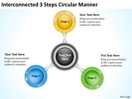 Interconnected 3 Steps Circular Manner Business Plan PowerPoint Slides Interconnected 3 Steps Circular Manner Business Plan PowerPoint Slides