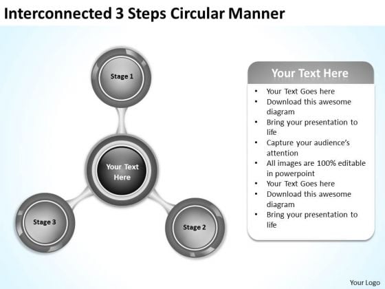 Interconnected 3 Steps Circular Manner It Business Plan PowerPoint Slides Interconnected 3 Steps Circular Manner It Business Plan PowerPoint Slides