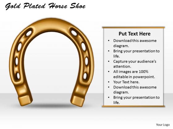 International Marketing Concepts Gold Plated Horse Shoe Business Image International Marketing Concepts Gold Plated Horse Shoe Business Image