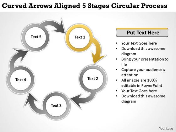 Internet Business Strategy Arrows Aligned 5 Stages Circular Process It Internet Business Strategy Arrows Aligned 5 Stages Circular Process It