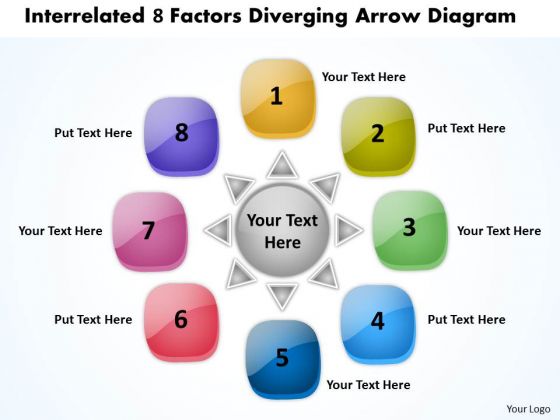 Interrelated 8 Factors Diverging Arrow Diagram Pie Network PowerPoint Templates Interrelated 8 Factors Diverging Arrow Diagram Pie Network PowerPoint Templates
