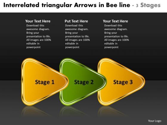 Interrelated Triangular Arrows Bee Line 3 Stages Customer Tech Support PowerPoint Slides Interrelated Triangular Arrows Bee Line 3 Stages Customer Tech Support PowerPoint Slides