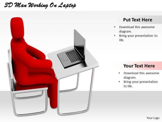 It Business Strategy 3d Man Working On Laptop Concept It Business Strategy 3d Man Working On Laptop Concept