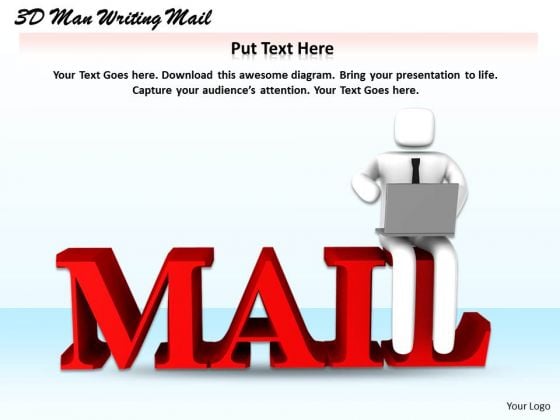 It Business Strategy 3d Man Writing Mail Concept It Business Strategy 3d Man Writing Mail Concept