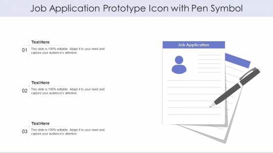 Job Application Prototype Icon With Pen Symbol Template PDF Job Application Prototype Icon With Pen Symbol Template PDF