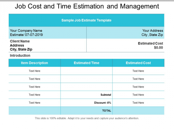 Job Cost And Time Estimation And Management Ppt PowerPoint Presentation Summary Slide Download Job Cost And Time Estimation And Management Ppt PowerPoint Presentation Summary Slide Download