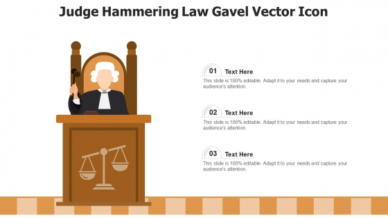 Judge Hammering Law Gavel Vector Icon Ppt Styles Example Introduction PDF