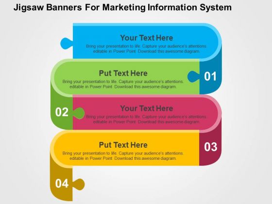 Jigsaw Banners For Marketing Information System PowerPoint Templates