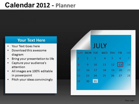 July 2012 Calendar PowerPoint Slides July 2012 Calendar PowerPoint Slides