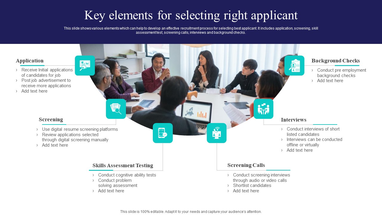 Key Elements For Selecting Right Applicant Ppt PowerPoint Presentation File Inspiration PDF